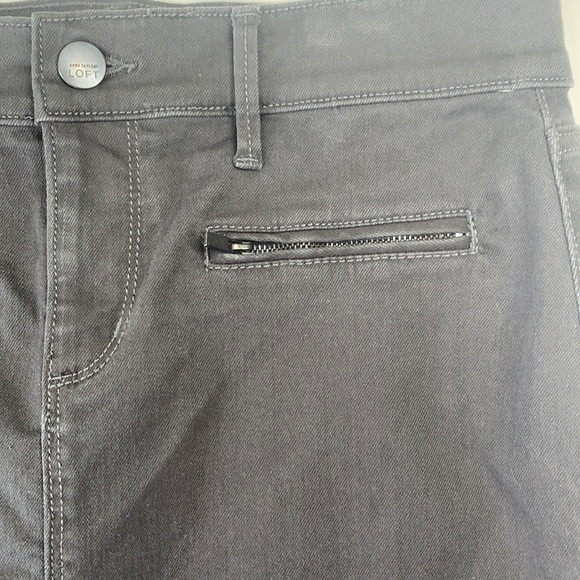 EUC Set of 2 Loft denim short skirts sz 4 1-dark gray 1- 1-gray camo - Picture 6 of 12